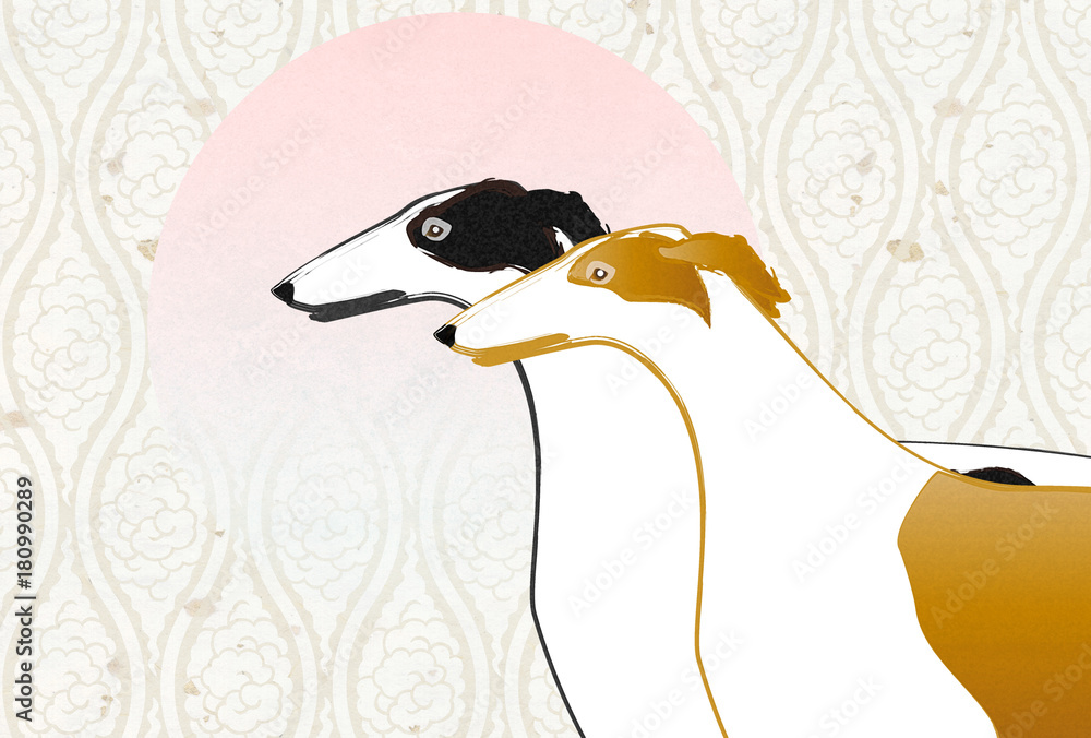 2匹のボルゾイ 初日の出 Stock イラスト Adobe Stock 2匹のボルゾイ 初日の出 Stock イラスト Adobe Stock