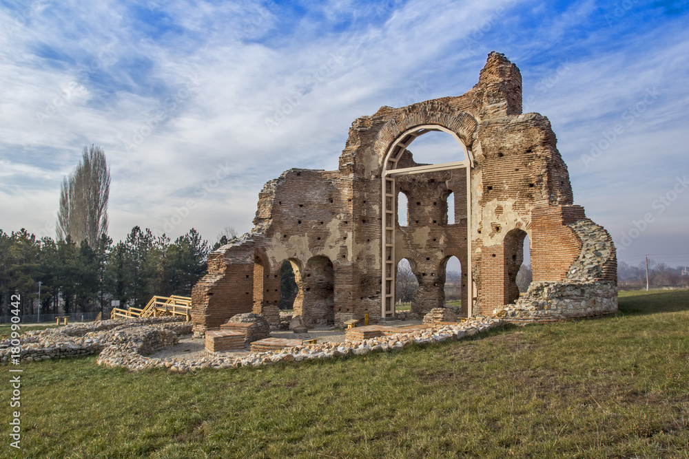 Red Church - large partially preserved late Roman (early Byzantine) Christian basilica near town of Perushtitsa, Plovdiv Region, Bulgaria Red Church - large partially preserved late Roman (early Byzantine) Christian basilica near town of Perushtitsa, Plovdiv Region, Bulgaria
