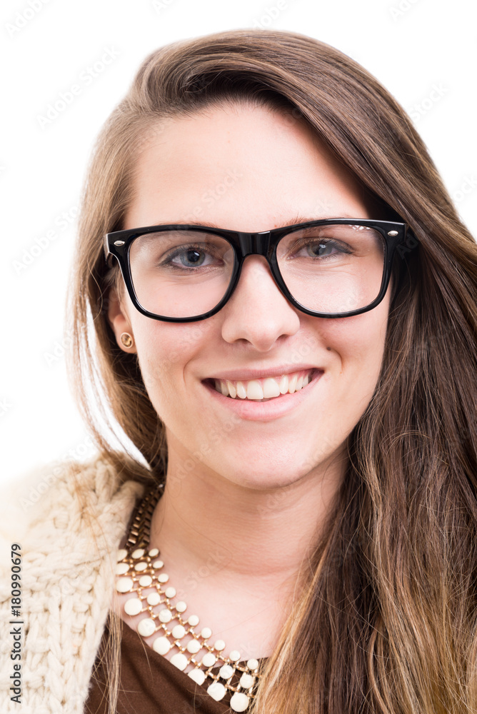 Closeup portrait of beautiful hipster female Closeup portrait of beautiful hipster female