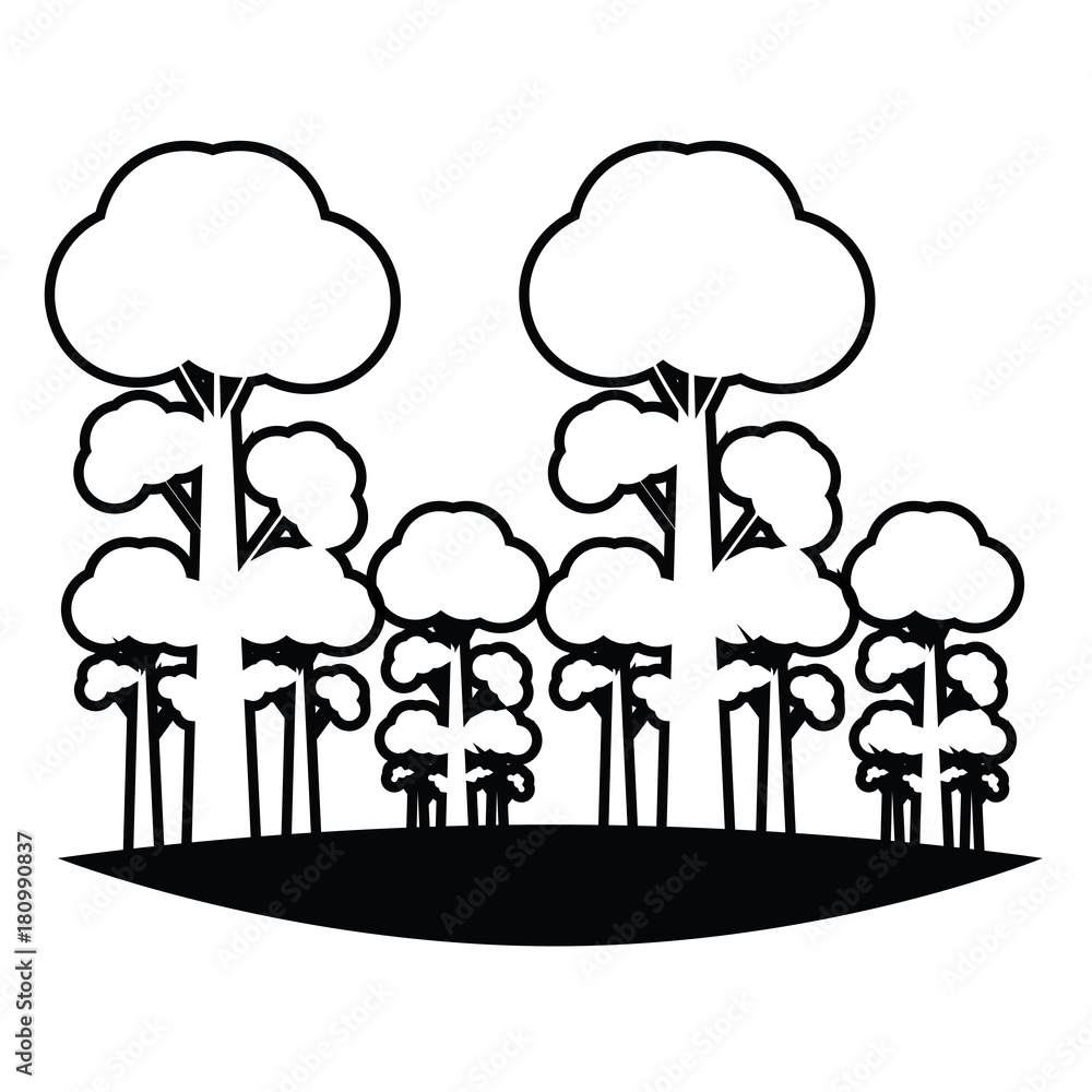 silhouette of forest icon over white background vecotr illustration silhouette of forest icon over white background vecotr illustration