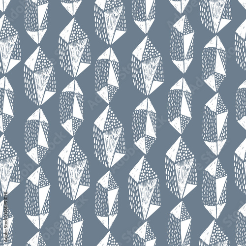 Seamless pattern with hand drawn crystals.