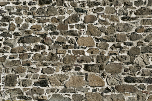 Fieldstone wall.