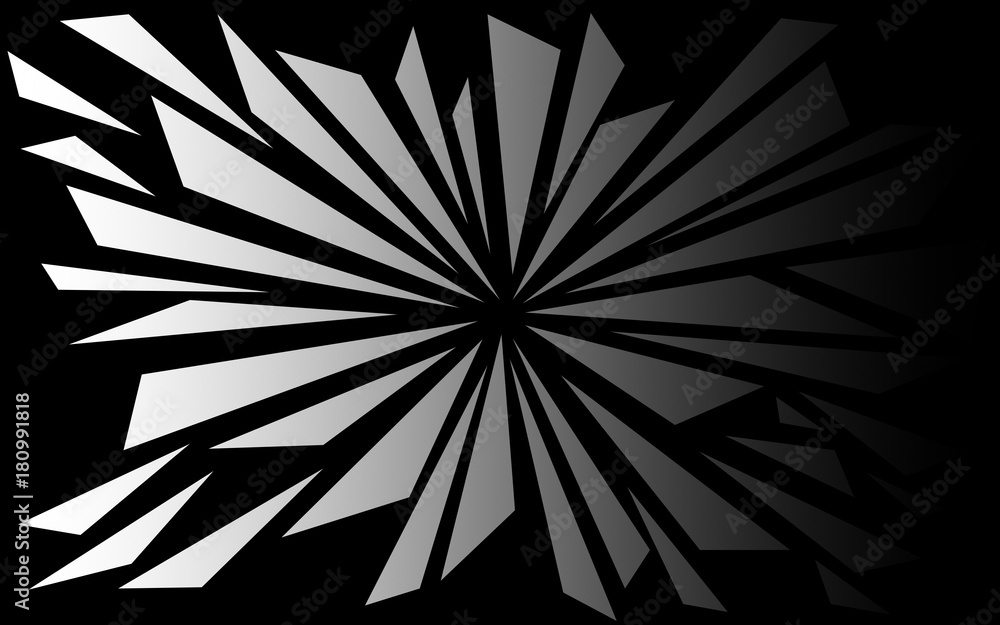 Shattered Black and White Triangluar Shapes Background - 3D Style Abstract Explosion Shards Wallpaper