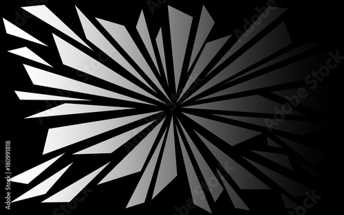 Shattered Black and White Triangluar Shapes Background - 3D Style Abstract Explosion Shards Wallpaper