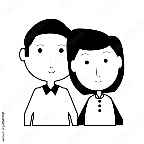 cartoon eldery couple icon over white background vector illustration