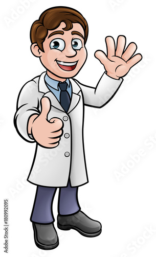 Cartoon Scientist Doctor or Lab Tech