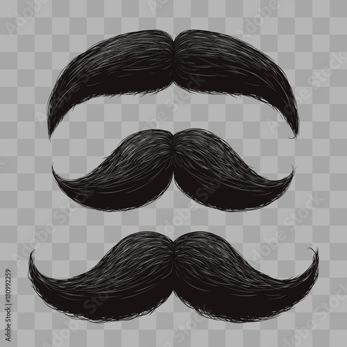 Funny retro hair mustaches isolated