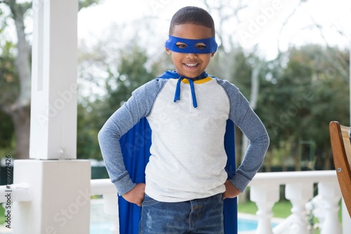 Принти на полотні Boy pretending to be a superhero