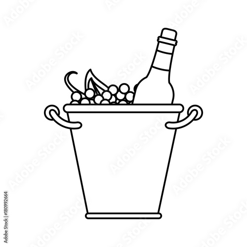 Wine bottles in ice bucket