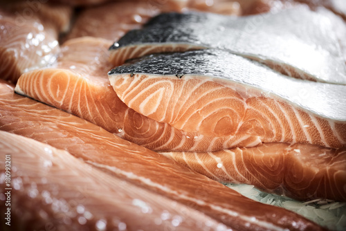 Fotografie fresh fish in a fishshop