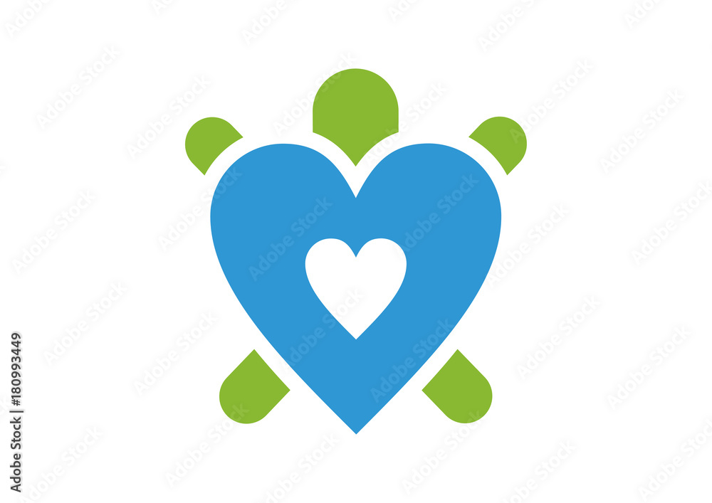 Unique Love Heart Turtle Logo Design Unique Love Heart Turtle Logo Design