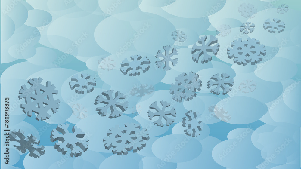 Winter background with 3d snowflakes. Winter background with 3d snowflakes.