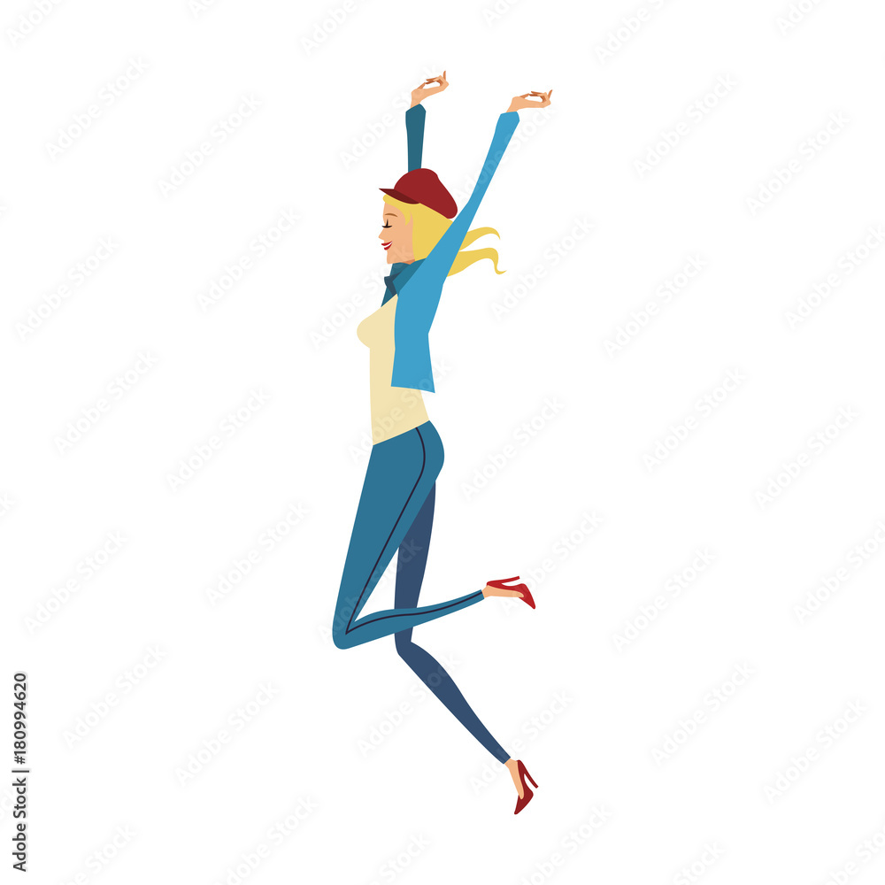 Fototapeta premium Fashion woman cartoon