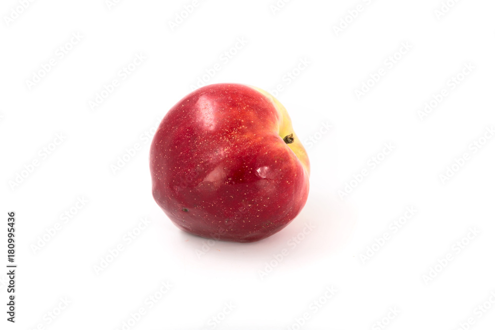 a large red ripe apple on white. Studio. a large red ripe apple on white. Studio.