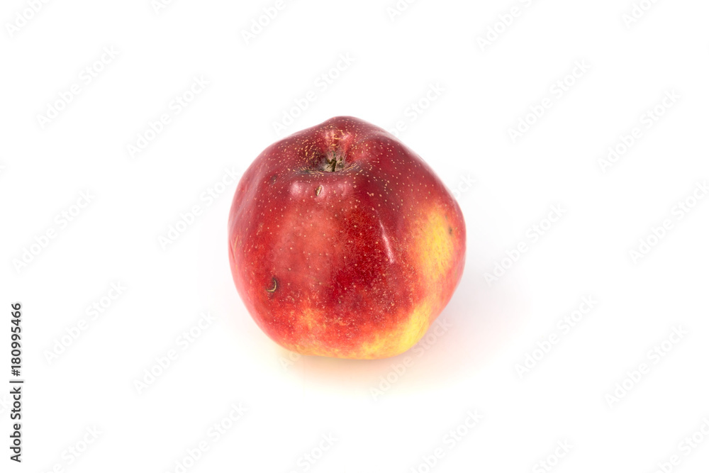 a large red ripe apple on white. Studio. a large red ripe apple on white. Studio.