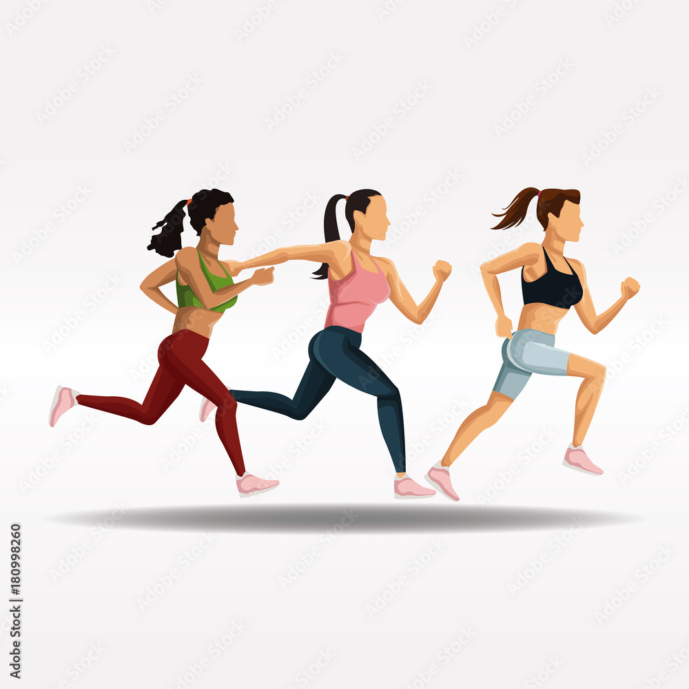 People running fitness lifestyle People running fitness lifestyle