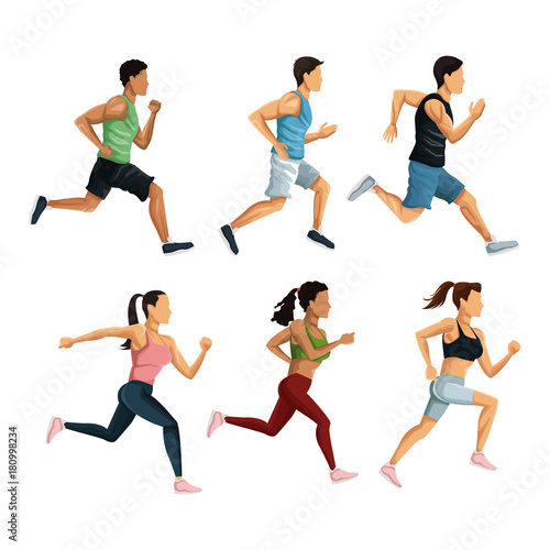People running icons