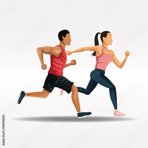 People running fitness lifestyle © Jemastock