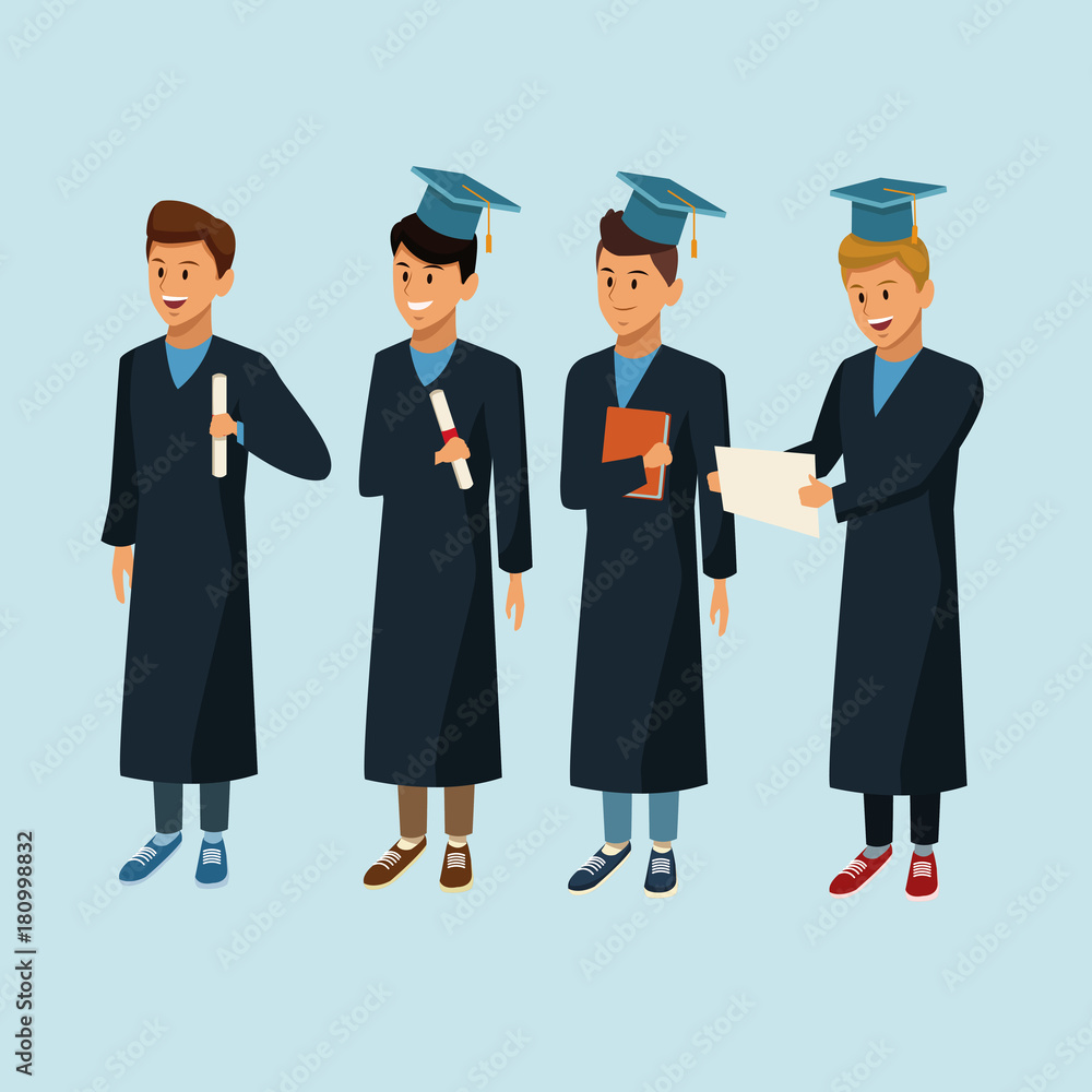 Students in robe cartoon Students in robe cartoon