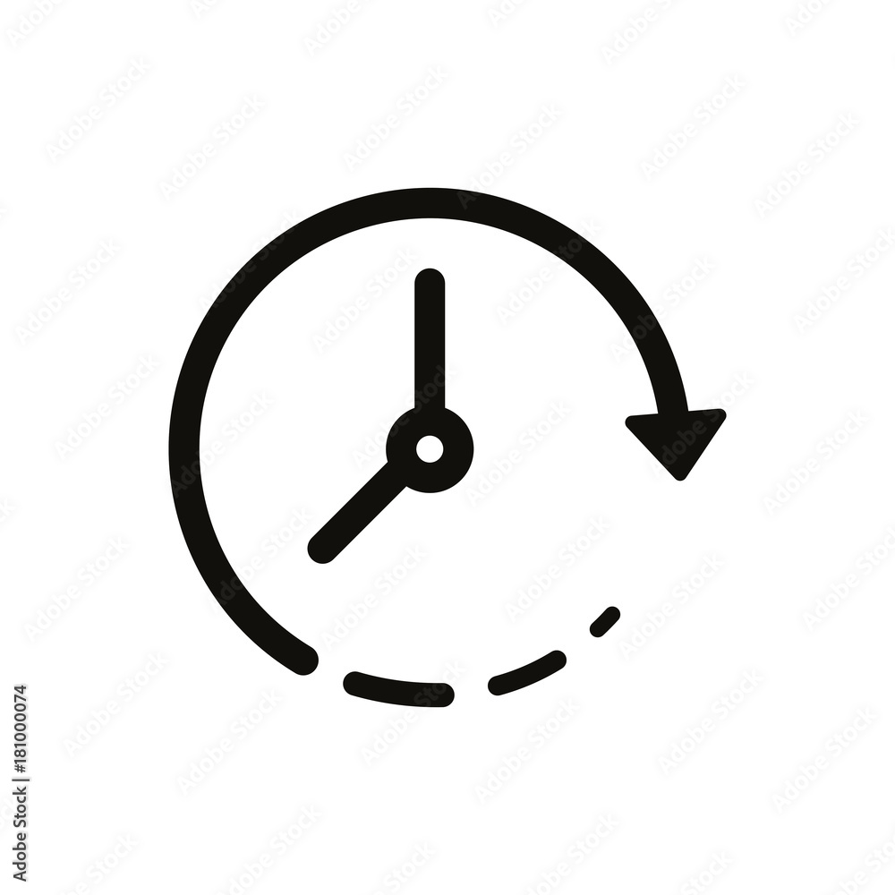 Time vector icon. clock line icon on white background Time vector icon. clock line icon on white background