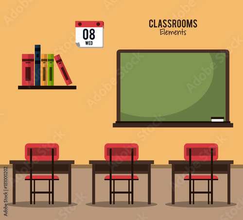 Classroom elements design icon vector illustration graphic design