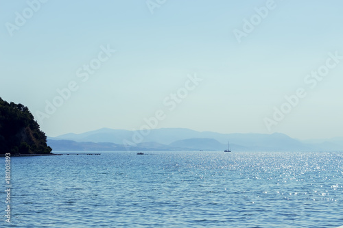 Blue sea and mountains. Seascape © t_dalton