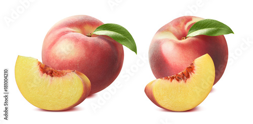 Peach and piece set isolated on white background