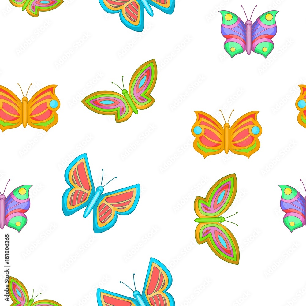 Butterfly pattern, cartoon style