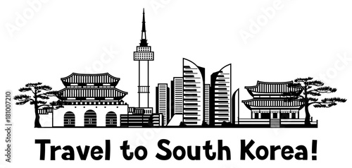 Korea background design. Korean traditional symbols and objects