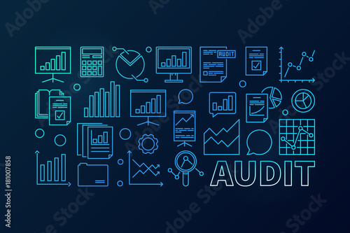 Audit concept blue business illustration