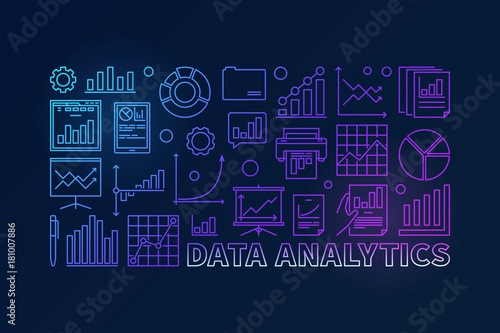 Data analytics colorful vector illustration