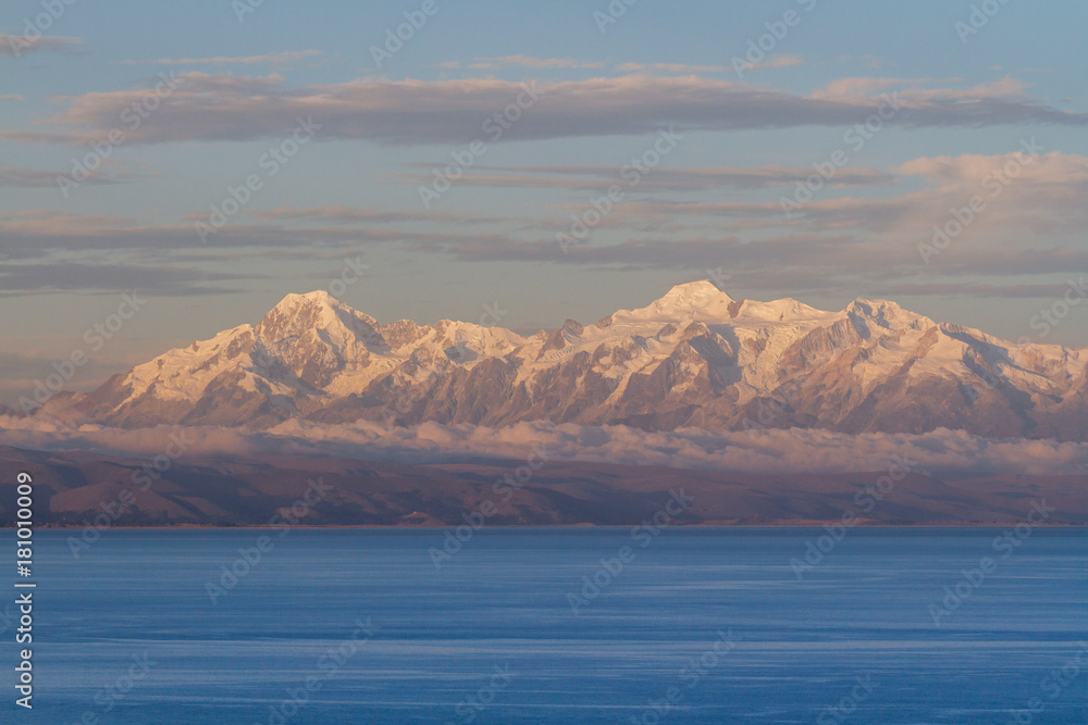 Cordillera Apolobamba and Lake Titicaca in Bolivia