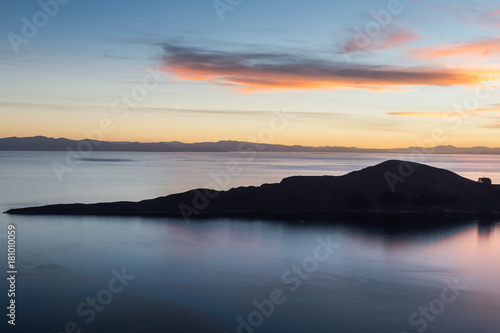 Sunset on lake Titicaca in Bolivia