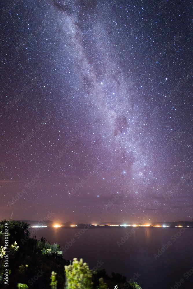 Milky way over Lake Titicaca
