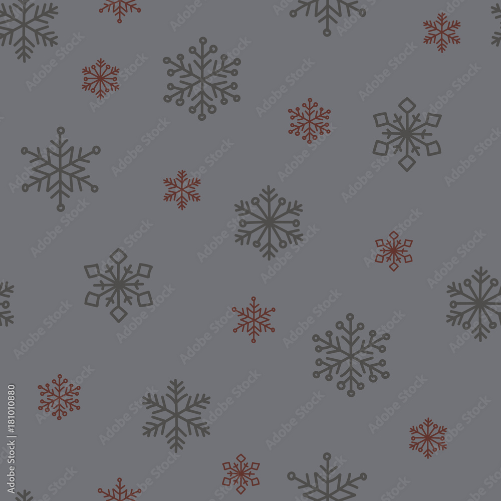 Gray snowflake vector seamless pattern. Gray snowflake vector seamless pattern.