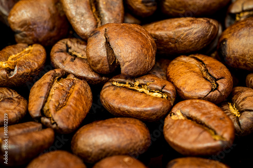 Espresso Kaffee Bohnen in Nahaufnahme
