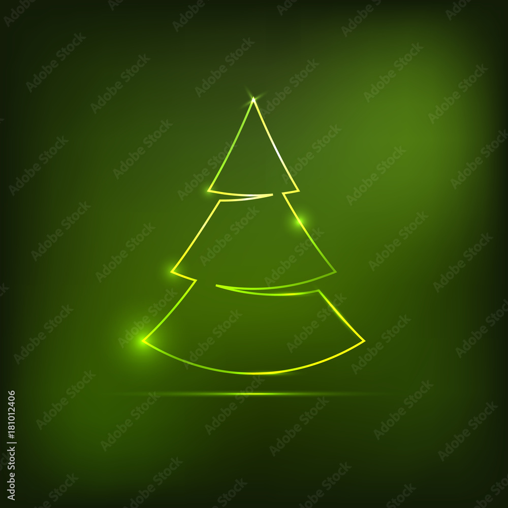 Fototapeta premium Neon christmas tree
