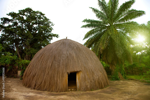Peasant house of the Pigmei tribe, Birayi, Bujumbura, Burundi, Africa photo