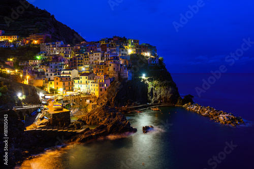 amazing views of manarola at night, italy