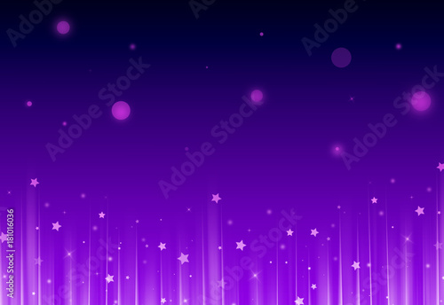 Fototapeta Naklejka Na Ścianę i Meble -  Soft Purple glitter sparkles rays lights bokeh and star festive elegant abstract footer background.  Screen mode. footer design