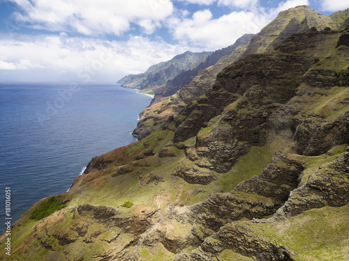 Aerial views of the Na Pali Coast, Kauai, Hawaii photo