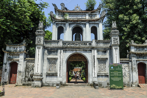 entry to the temple of the literature, ancient university, in Hanoi, Vietnam.