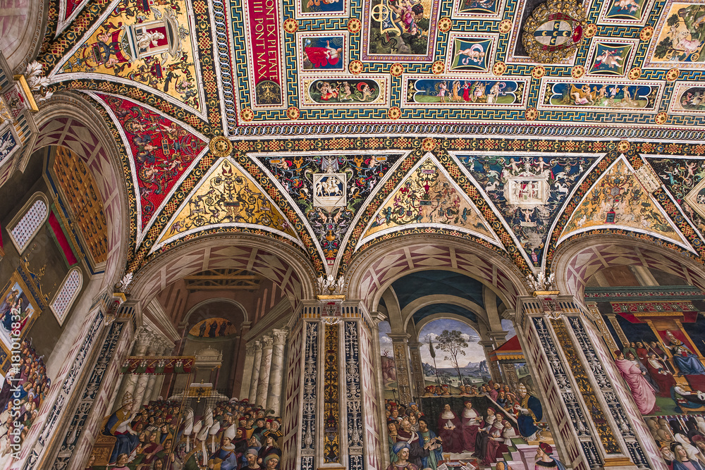 The Piccolomini library, Siena cathedral, Siena, Italy