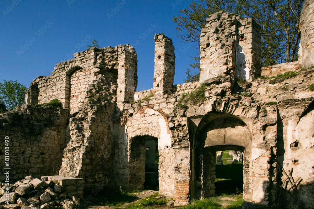 Ruins of old fortress in Chortkiv, Ukraine