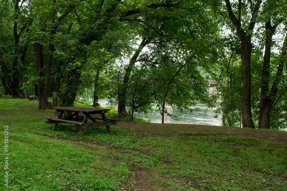 Picnic Table by the River side