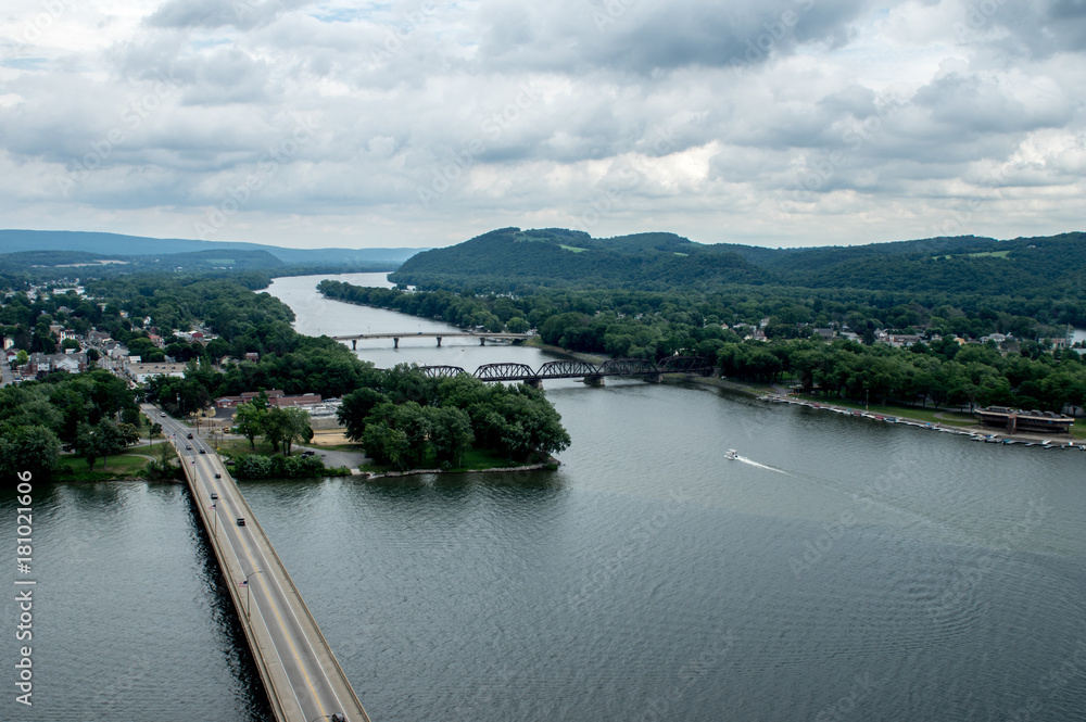Fototapeta premium Town on the Rivers Fork