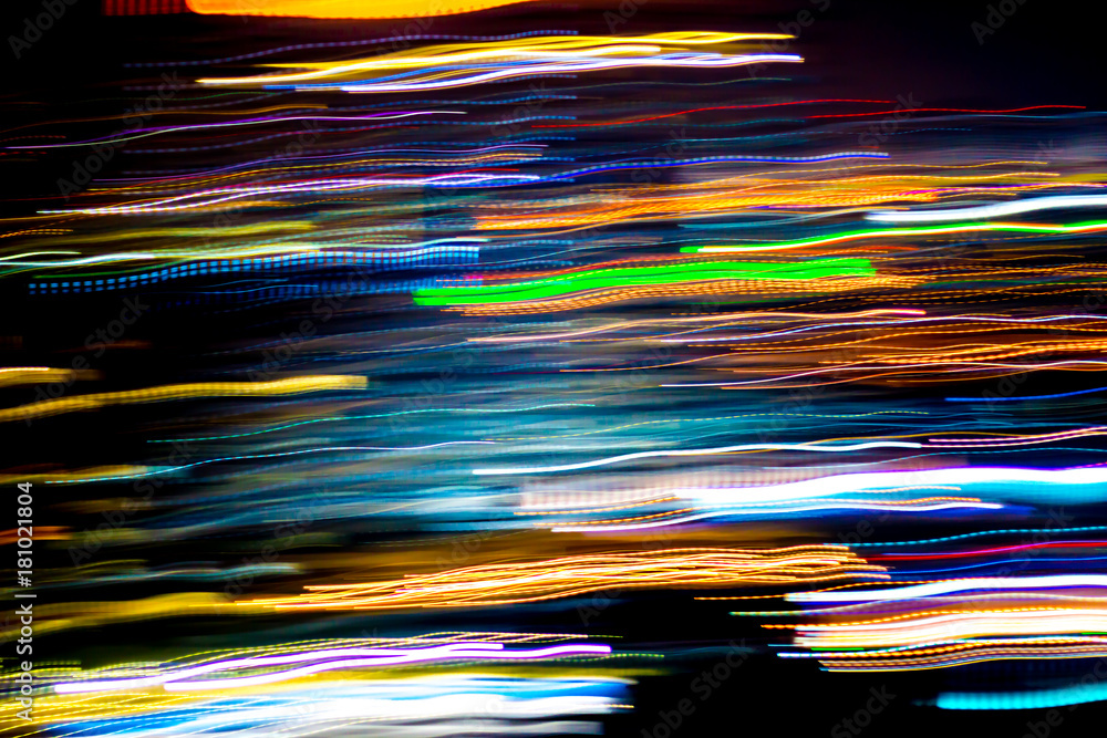 custom made wallpaper toronto digitalBeautiful lighting of Night futuristic line LED building abstract, Shooting style light color blur in Swirled night lights busy city abstract background. Movement of origin of multi colored lights.