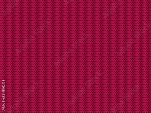 Burgundy knitted fabric background. Vector illustration, template with space for text.