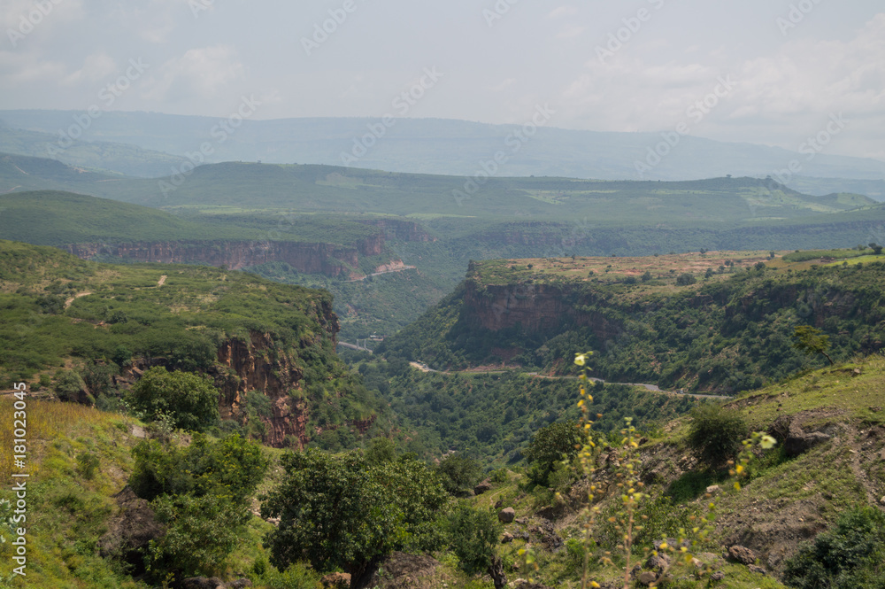 Ethiopian Countryside Landscape with Canyon in the Amhara Region