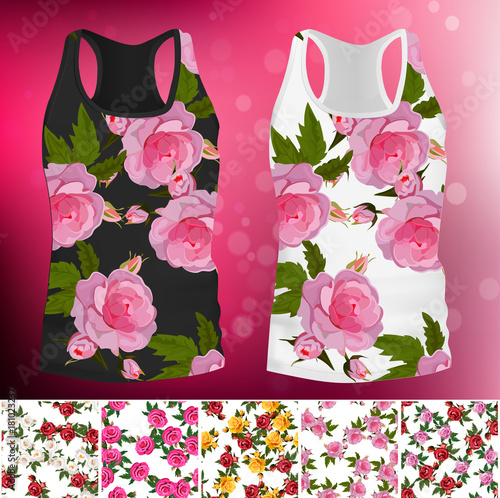 T-shirt with an trendy rose design